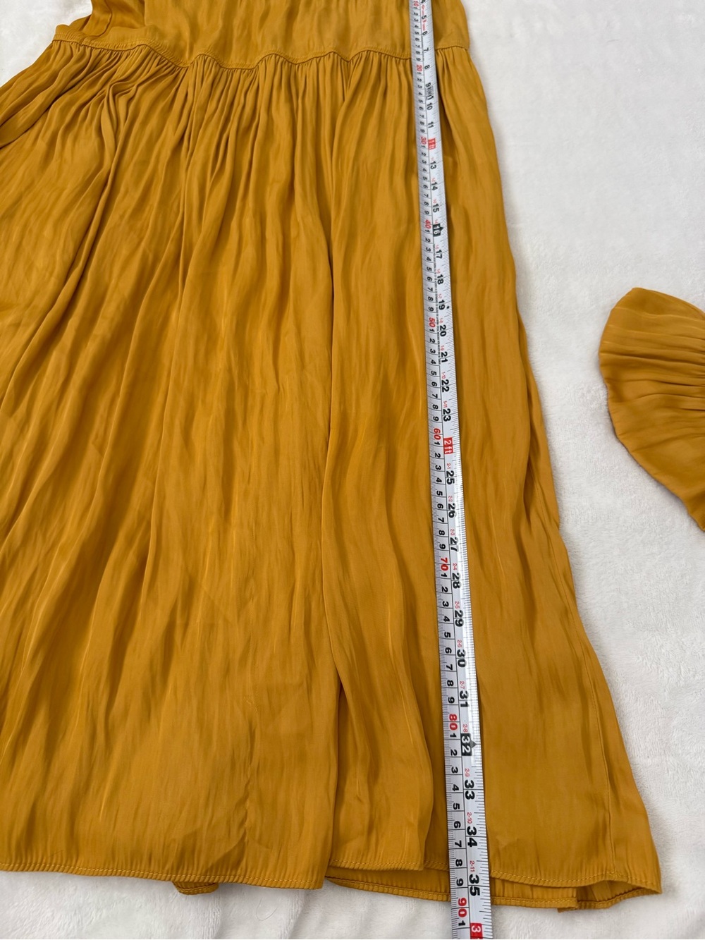 Rachel Zoe 2 Piece Mustard Pleated Skirt Set Tie Strap Boho Size M - Picture 9 of 10